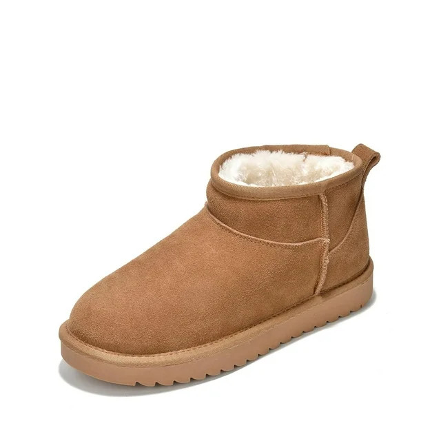 Project Cloud 100% Genuine Suede Snow Boots - Ankle Boots for Women (Hippy) | Walmart (US)