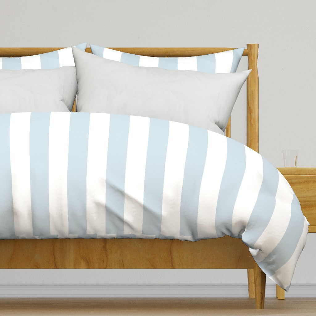 soft blue and white Cabana Stripe Duvet Cover | Spoonflower | Spoonflower