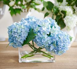 Faux Composed Light Blue Hydrangea Arrangement | Pottery Barn (US)