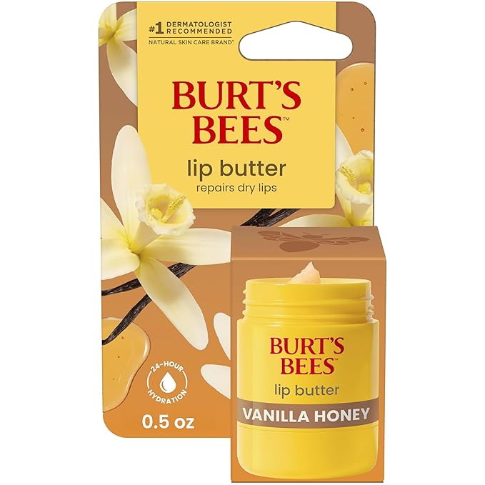 Burt's Bees Vanilla Honey Lip Butter, Repairs Dry Lips, 24 Hour Hydration, Locks in Moisture, Inc... | Amazon (US)