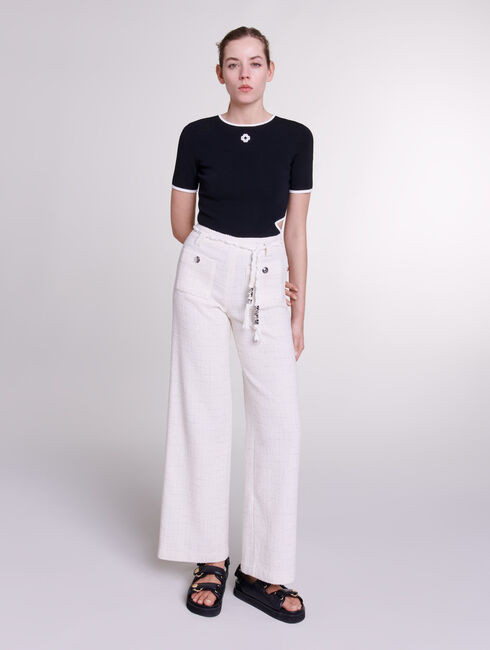 Metallic thread tweed trousers | Maje US | Maje US