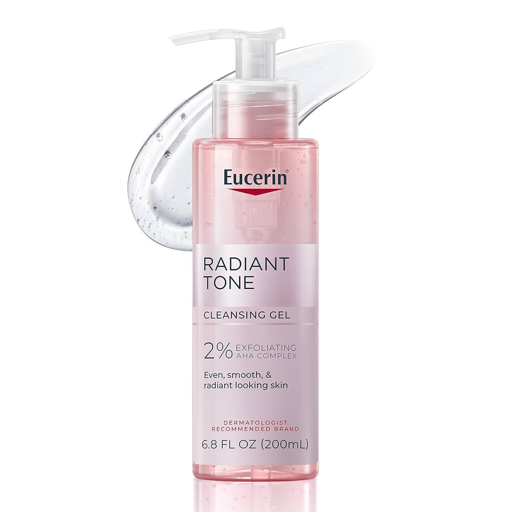 Eucerin Radiant Tone Face Cleanser Gel with 2% Exfoliating AHA Complex, Gentle Face Wash Improves... | Amazon (US)