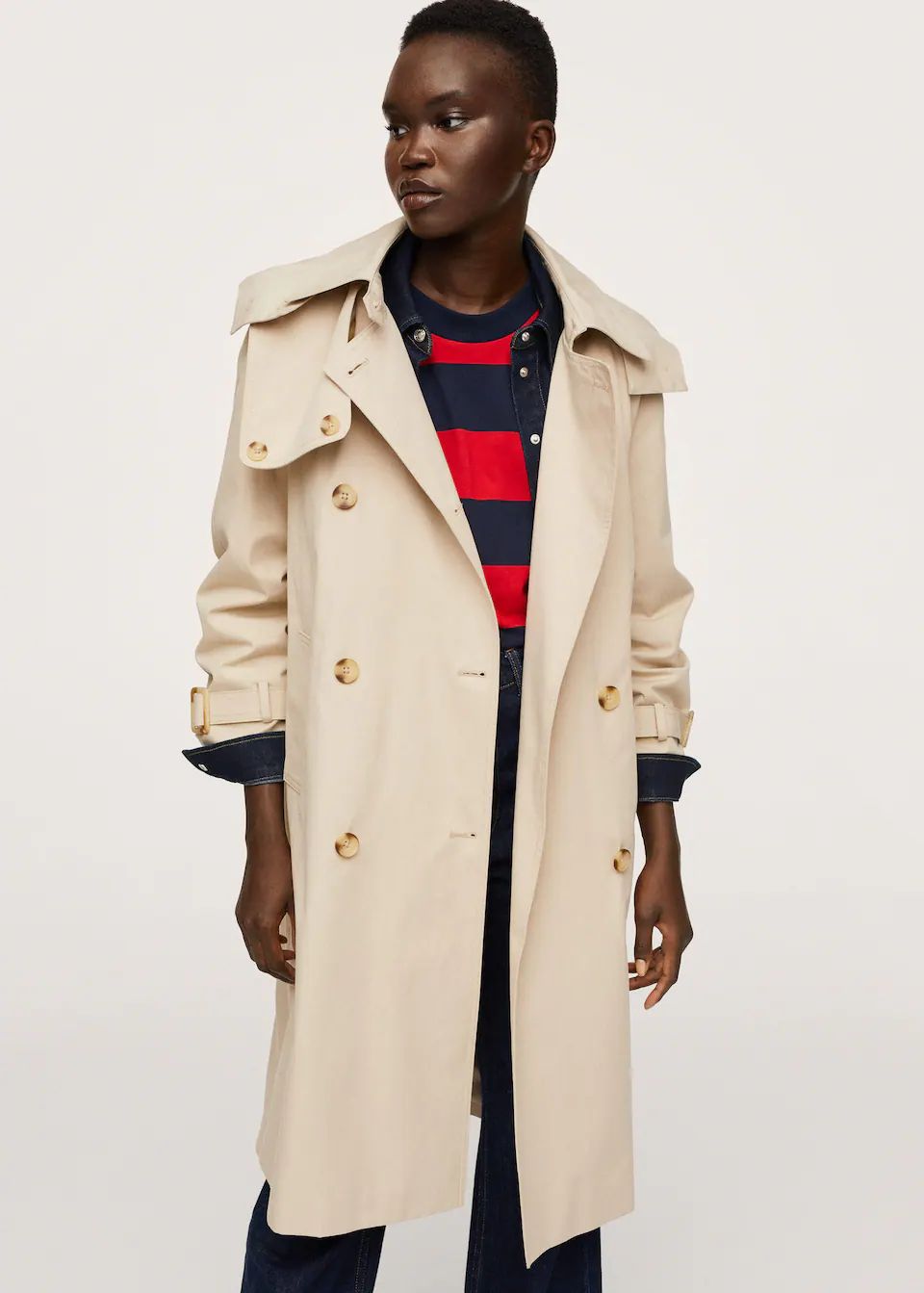 Detachable hood trench coat | MANGO (US)