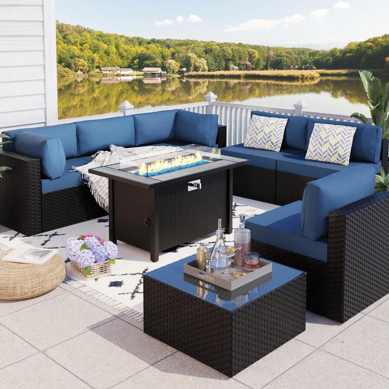 Bushrah 8 Piece Sectional Seating Group with Cushions | Wayfair North America