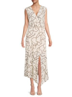 Veronica Beard Wixson Chain Print Silk Blend Dress on SALE | Saks OFF 5TH | Saks Fifth Avenue OFF 5TH