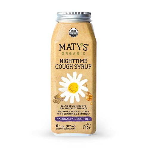 Maty's Organic Nighttime Cough Syrup, Natural Cough Syrup Relief for Adults and Kids 12+, Made with Organic Honey, Chamomile & Nutmeg for a Good Night's Rest - 6 fl oz | Amazon (US)