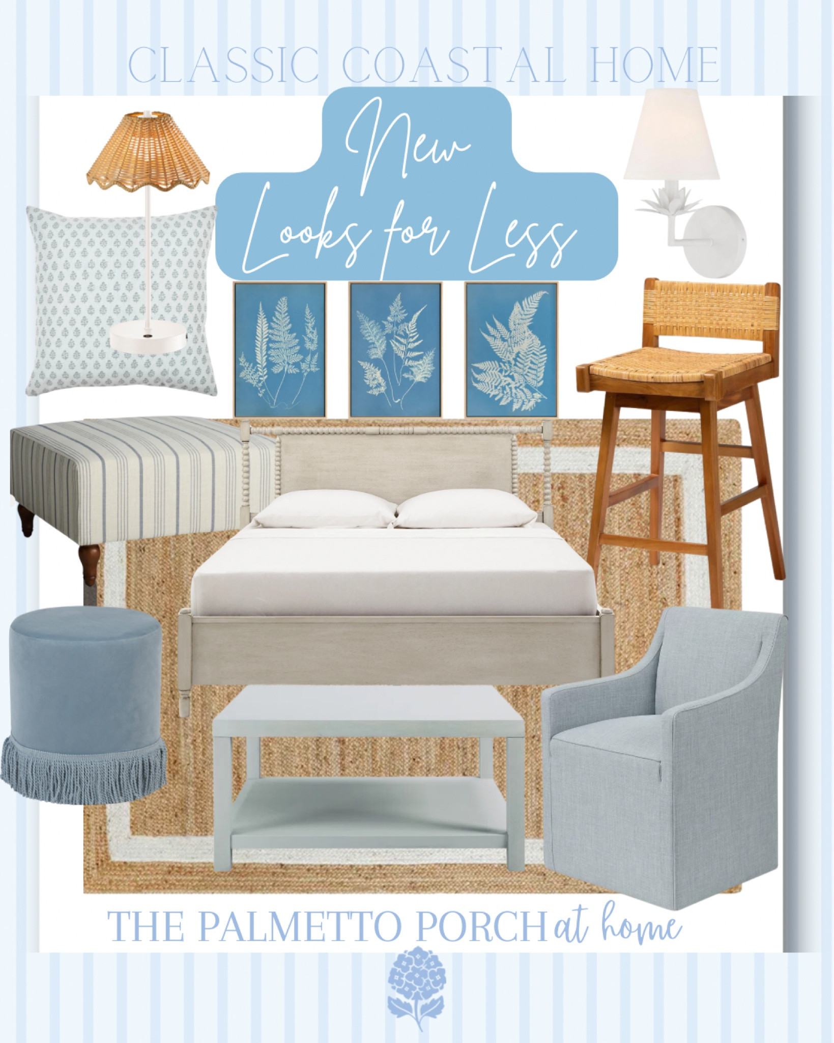 Classic coastal home decor & furniture for less | coffee table | bed | neutral coastal rug 

#LTKHome