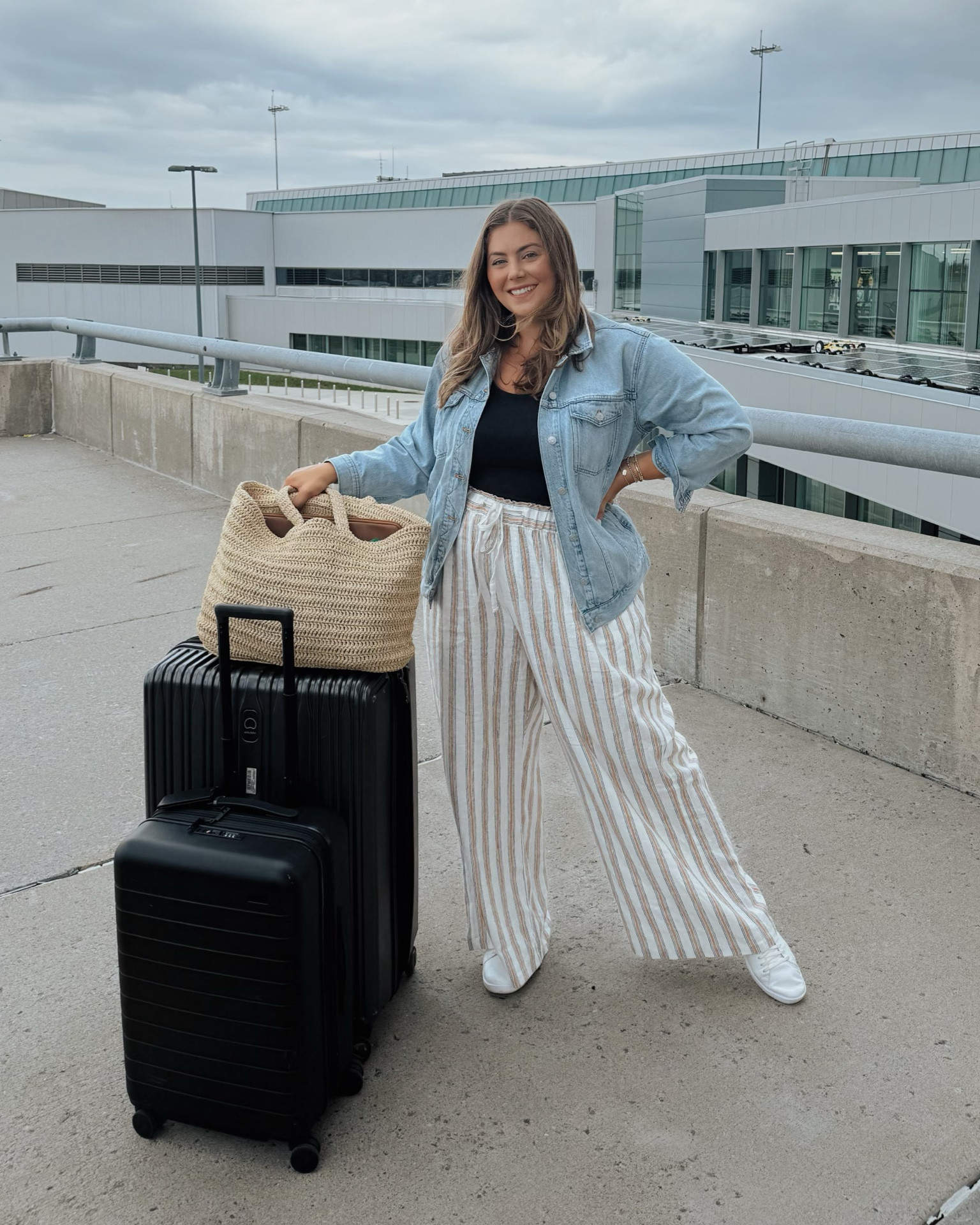 Travel outfit! Wearing 1X in pants, XL in jacket (sharing similar), XL in top (use CARALYN10). 

#LTKtravel #LTKmidsize #LTKstyletip