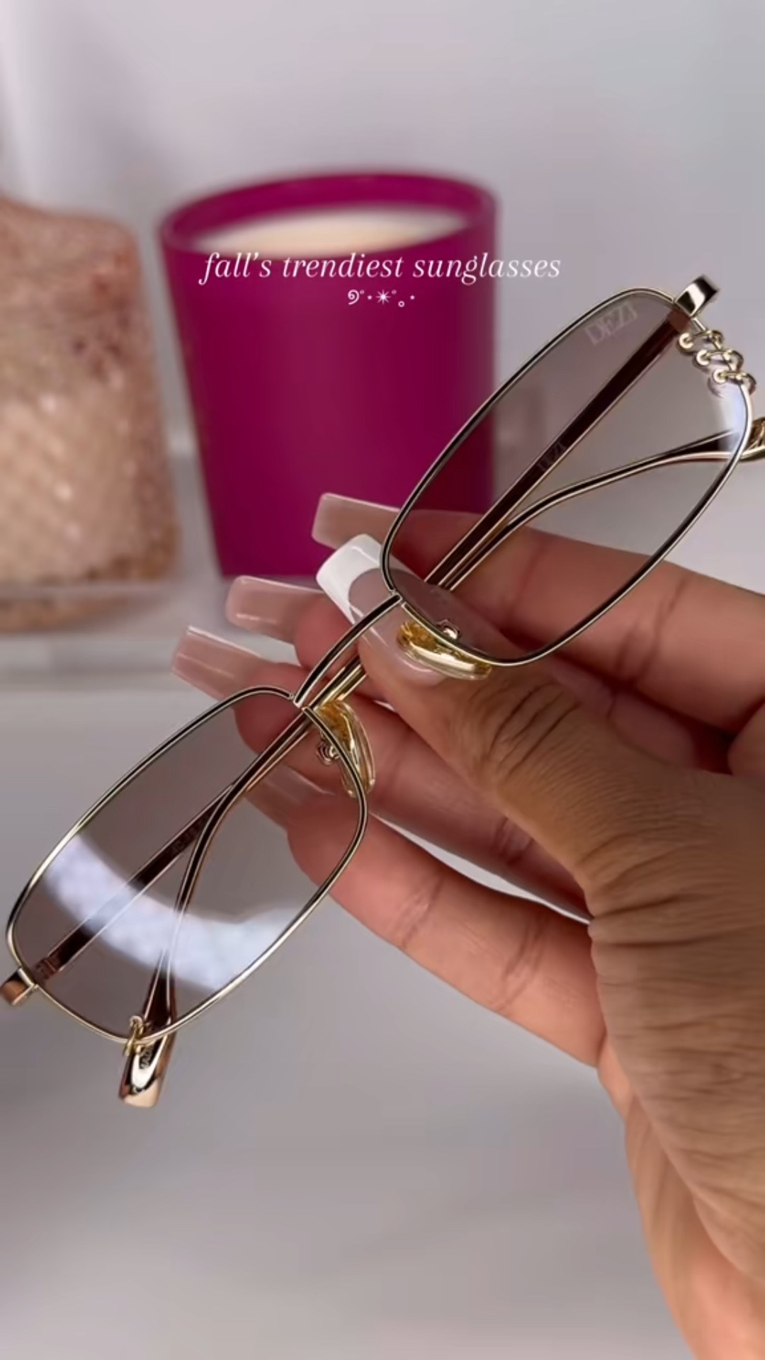 HOOKED by DEZI  are literally the perfect fall sunglasses! The brown lenses, the gold ring details, the sleek frame… they give that luxe, cozy girl energy for the -ber months 🍂

They’re super lightweight but still feel premium, and Dezi’s quality never misses! From the fast shipping to the packaging, it’s giving luxury from start to finish. OBSSESED isn’t even the word. 😍

If you love statement pieces that still go with every outfit, you need these on your fall rotation. Trust me, they’ll make your whole look feel expensive! 💅🏽✨

✨DETAILS✨
• soft rectangular wire frame with gold rings
• lightweight + high-fashion vibe
• handcrafted metalwork + acetate tips
• CR39 lenses with 100% UVA/UVB protection
• signature dezi logo etching


#dezieyewear #dezisunnies #hookedbydezi #fallsunnies #fashiontiktok #accessorytok #sunglassestiktok #fallstyle #ootdfall #luxuryeyewear

#LTKFindsUnder100 #LTKSeasonal #LTKootd