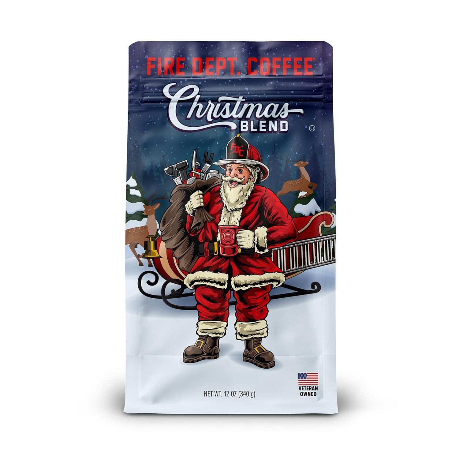 Fire Department Coffee - Christmas Blend Ground Coffee - Medium Roast - Sweet Spice & Winter Berr... | Amazon (US)