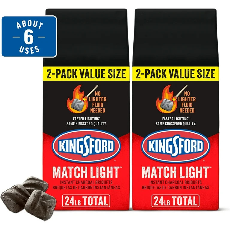 Kingsford Match Light Charcoal Briquets, 12 lbs (2 Pack) | Walmart (US)