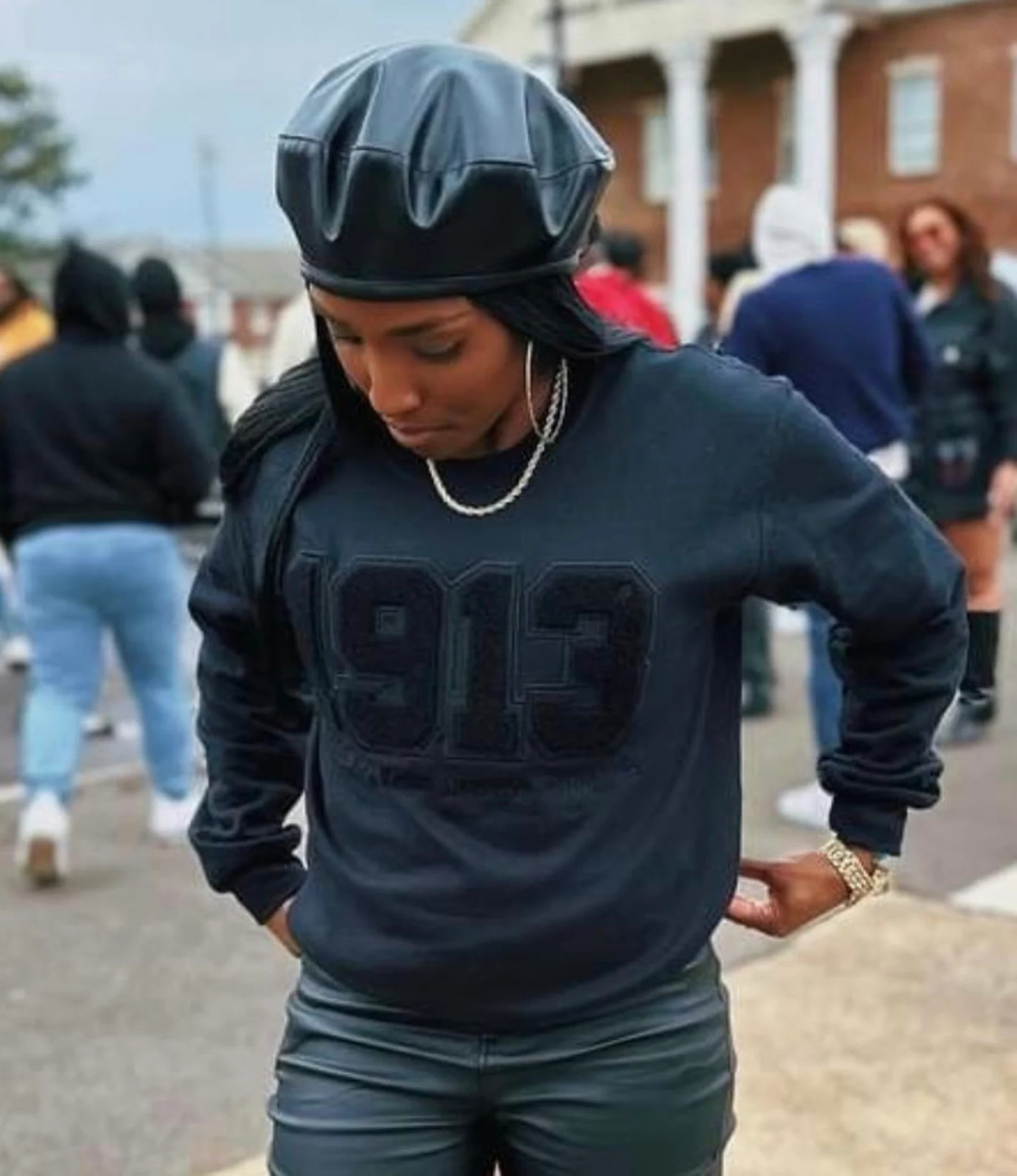 Black on Black 1913 Chenille Patch Delta Sigma Theta Sweatshirt - Etsy | Etsy (US)