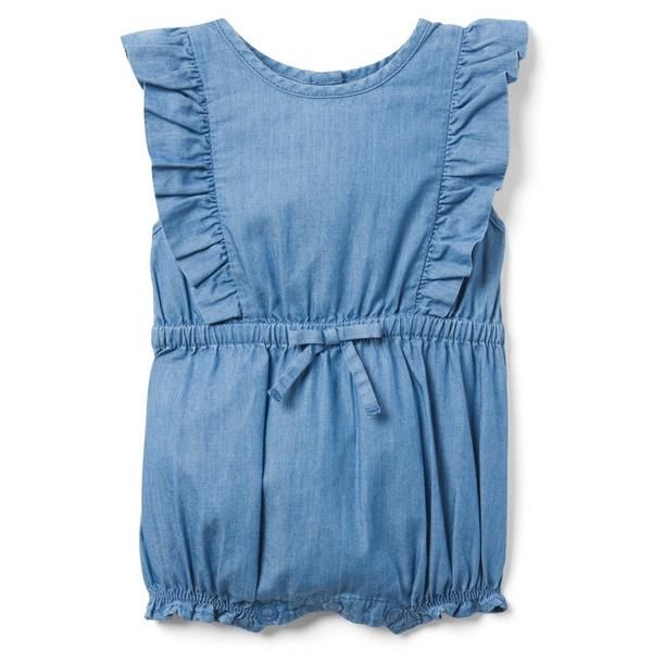 Baby Chambray Ruffle Romper | Janie and Jack