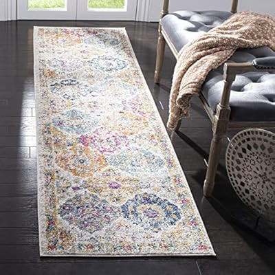 Safavieh Madison Collection MAD611B Bohemian Chic Vintage Distressed Runner, 2' 3" x 6', Cream/Mu... | Amazon (US)
