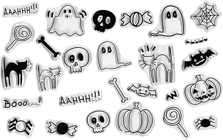 Halloween Cute Creature Ghost Clear Stamps for Card Making Decoration DIY Scrapbooking, Halloween... | Amazon (US)