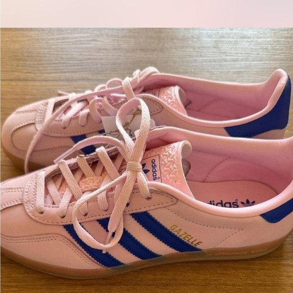 Adidas Women's Gazelle Pink and Blue Sneakers | Poshmark