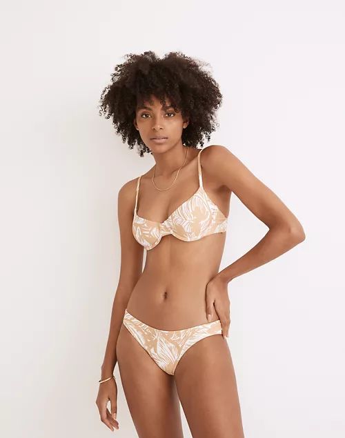 Madewell Second Wave Underwire Bikini Top in Palm Leaves | Madewell