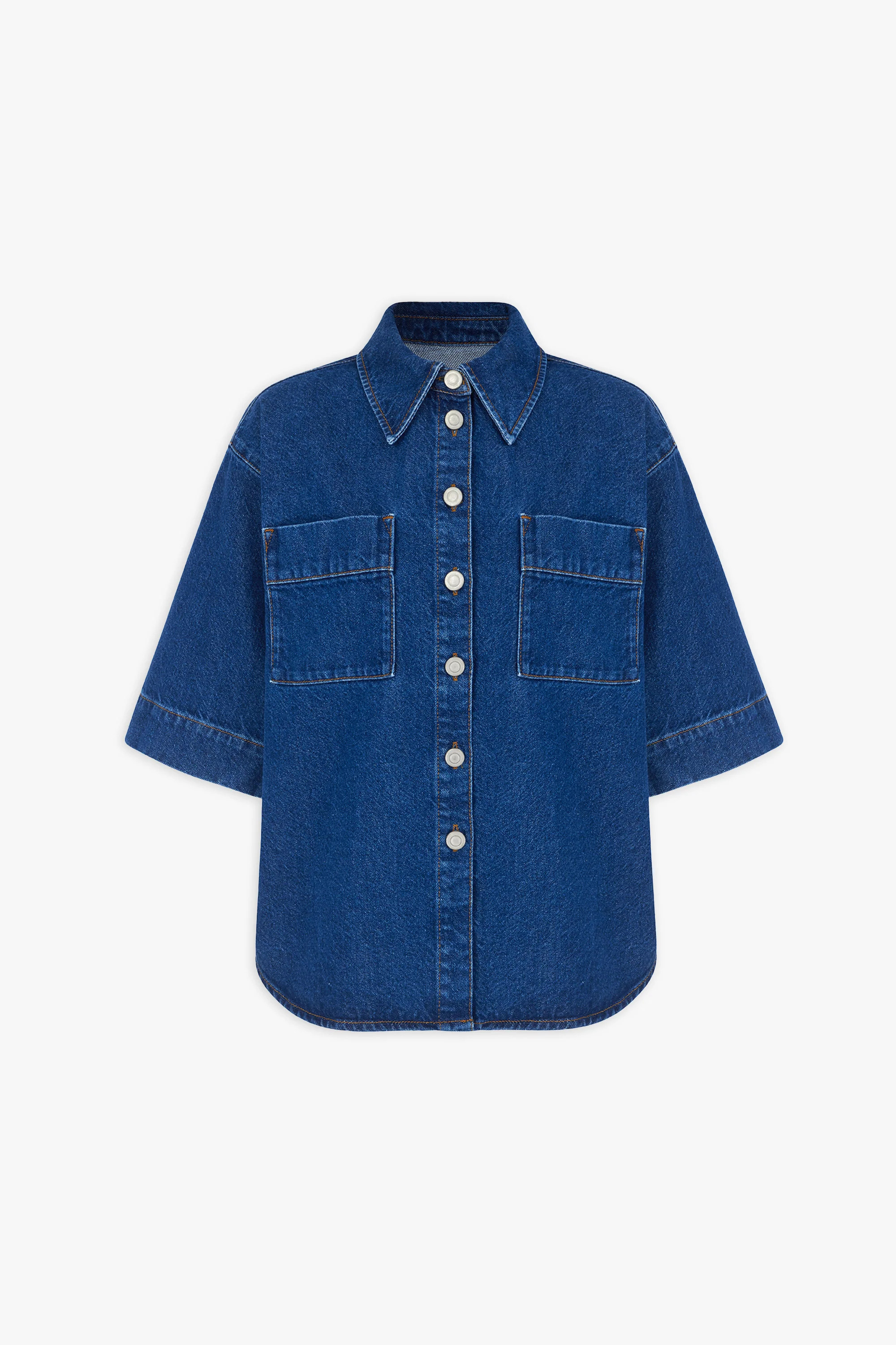 Giana Short Sleeve Denim Shirt | ALIGNE UK & EU