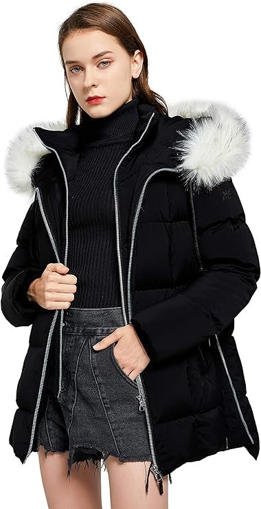 Amazon.com: Orolay Women's Thickened Winter Bubble Down Coat Inner Vest Hooded Puffer Jacket Cavi... | Amazon (US)