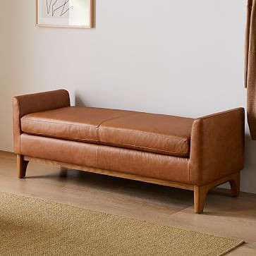 Harvey Leather Bench | West Elm (US)