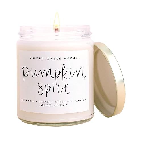 Amazon.com: Sweet Water Decor Pumpkin Spice Candle | Autumn, Vanilla, and Buttercream, Fall Scent... | Amazon (US)
