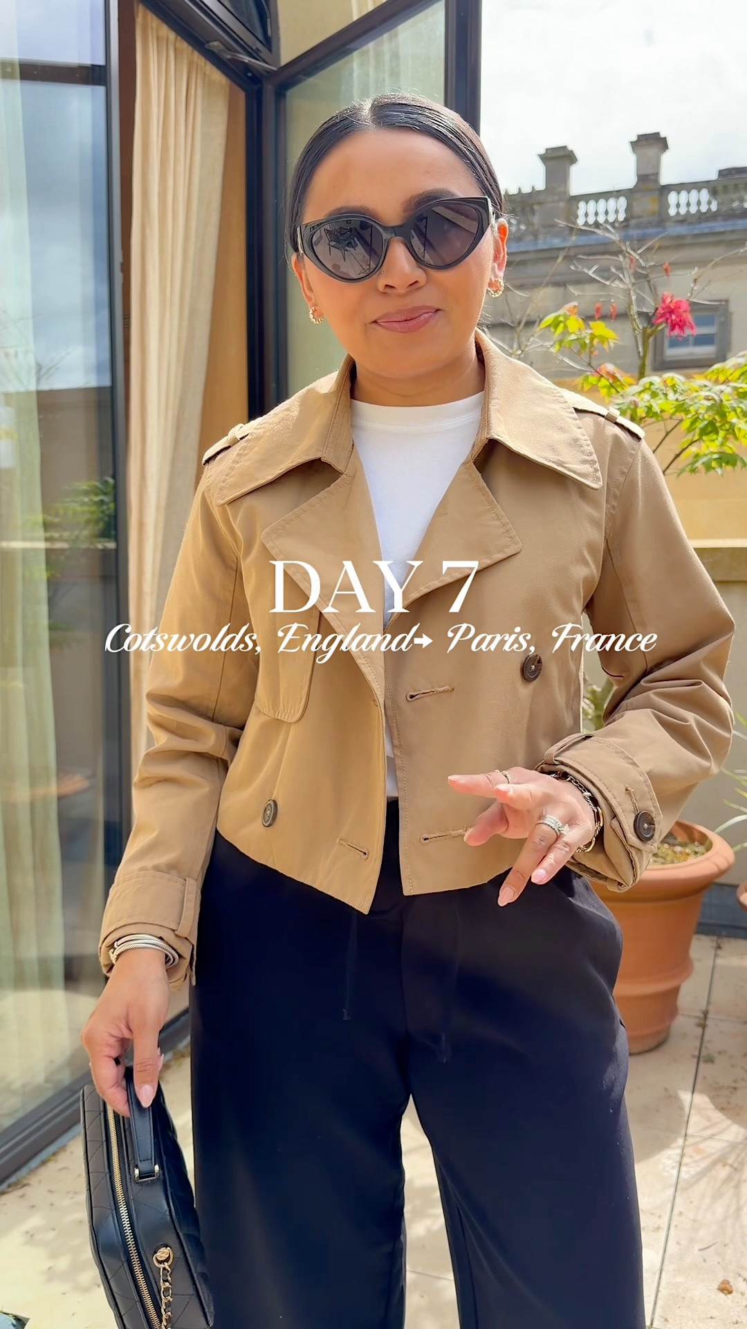 Crop trench size xxs TTS
White tee size xs petite TTS 
Black pants size xs petite TTS 
Sneakers size 6 TTS 
Borrowed this bag from Vivrelle! Vivrelle code: RACHELMIRANDA for your first month free


London 
Paris
Aritzia 
Europe
Travel outfit
Airport outfit

#LTKootd #LTKPetite #LTKTravel