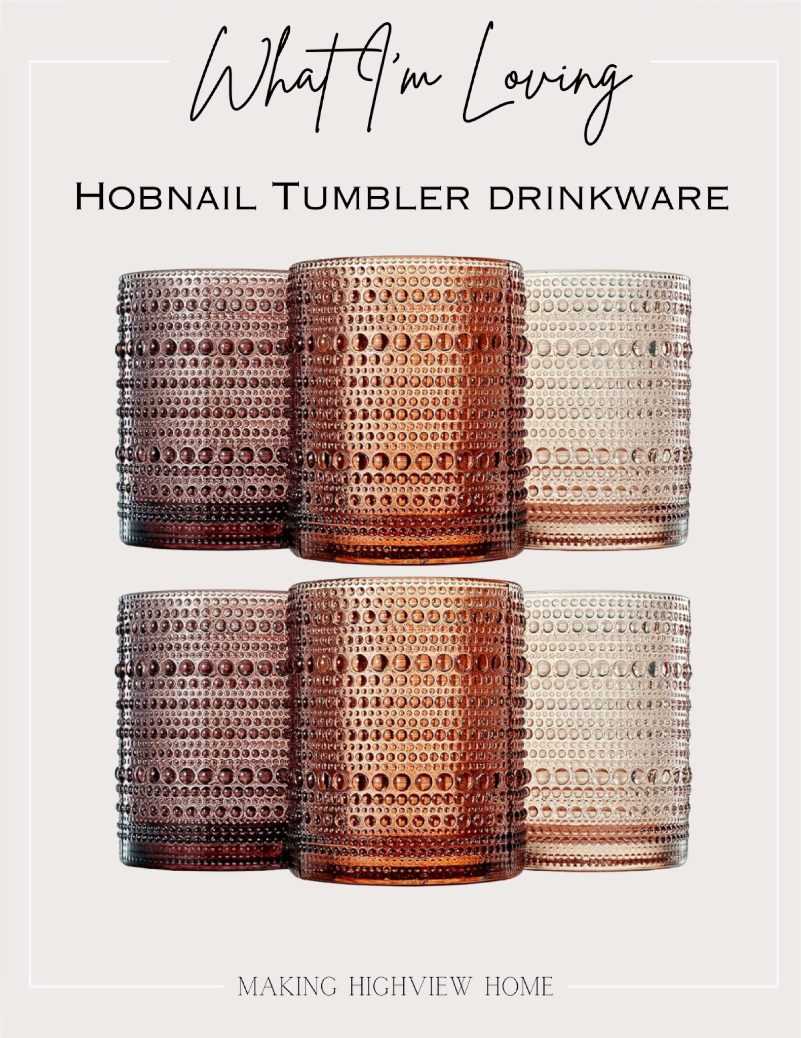 Currently loving these Hobnail Tumblers! Multiple color and sizes options available. This color combo has my heart 🤍

#LTKStyleTip #LTKHome #LTKFindsUnder50