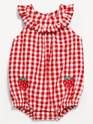 Printed Sleeveless Ruffled Collared Romper for Baby | Old Navy (CA)