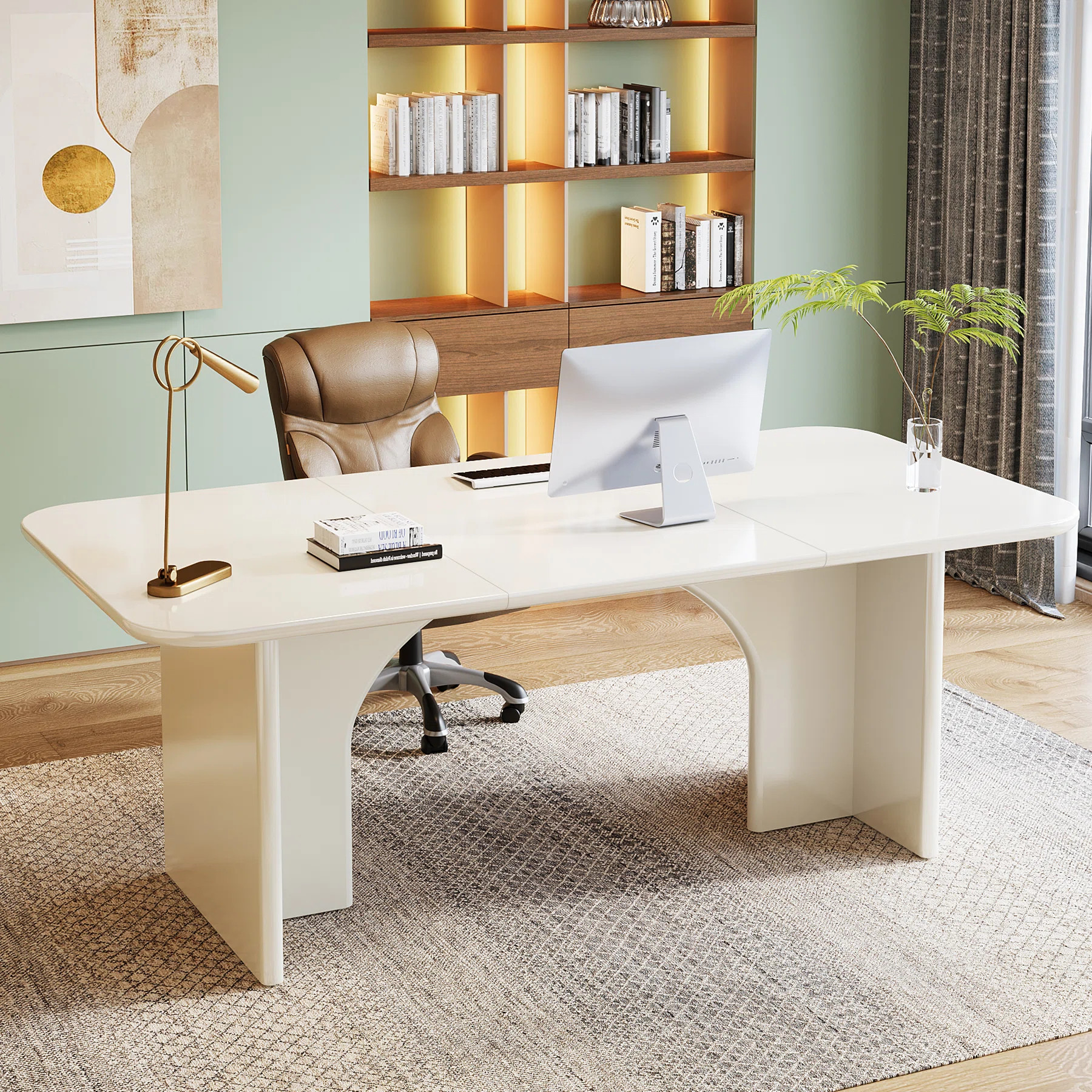 Ebern Designs Hadlock 63'' W Rectangle Executive Desk & Reviews | Wayfair | Wayfair North America