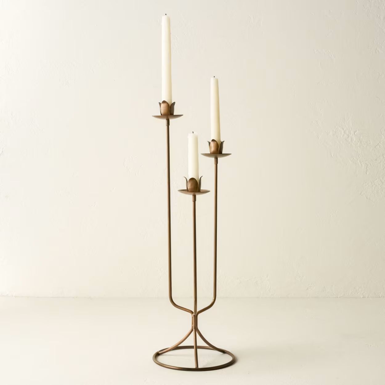 Antique Brass Tulip Taper Holder | Magnolia