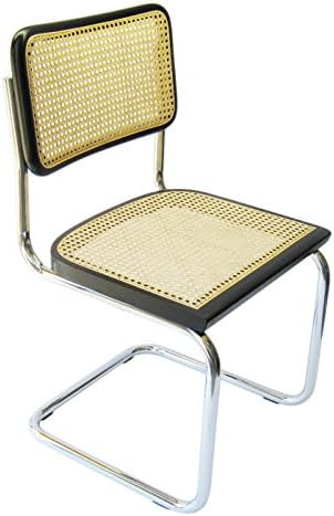Marcel Breuer Cesca Cane Chrome Side Chair in Black | Amazon (US)