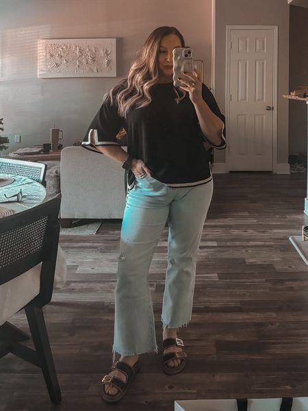 Just jeans and a nice top! The weather in Dallas just cannot make its mind up right now so I’m channeling my summer fall! 
Light blue jeans. Pistols jeans. Fendi slides. Black top. 

#casual chic #casual style #fall style 

#LTKmidsize #LTKover40 #LTKSeasonal