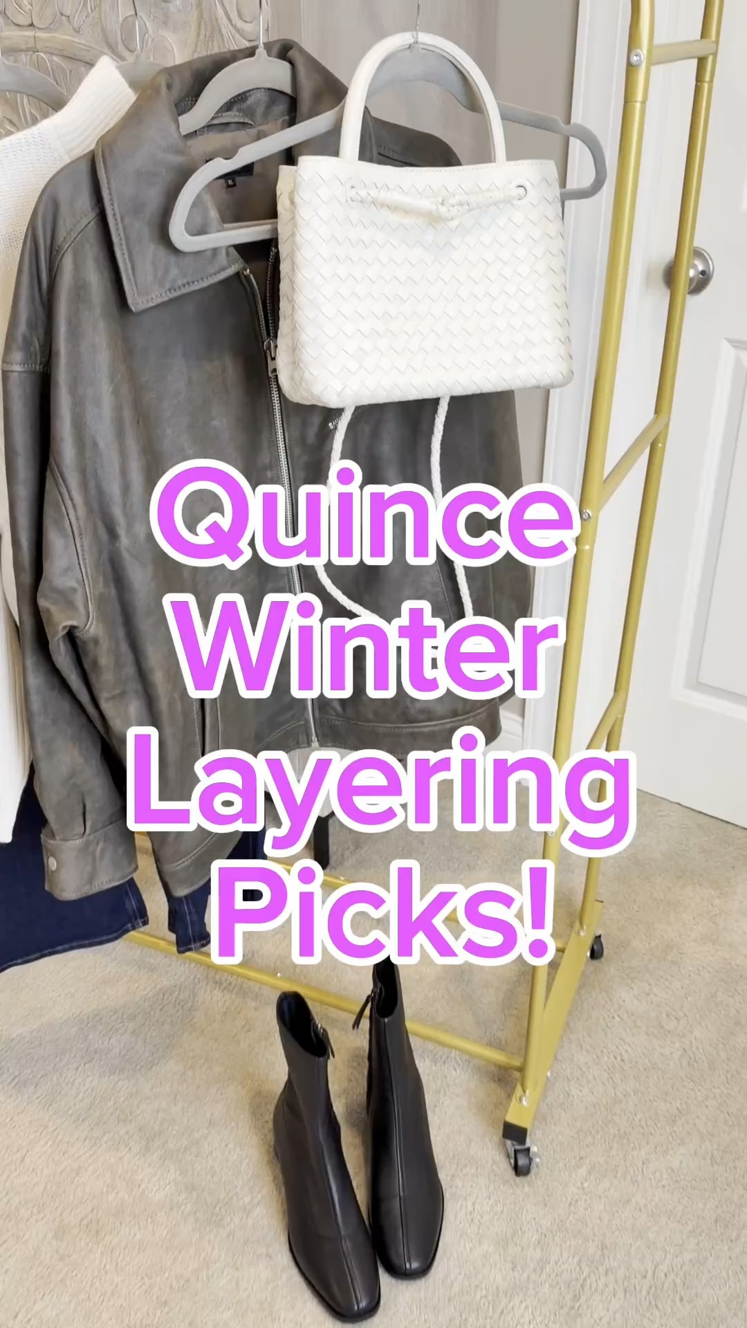 These winter picks are perfect for layering! 🥰✨☃️ #QuincePartner

Loving this cashmere sweater with the distressed brown leather jacket over it. And the best part is that I can continue to mix and match the pieces with items in early spring! 🌸

Quince has a special offer just for my readers! 💜 Save 10% off your order at Quince.com with code: INFG-26BEINGMOMMYWITHSTYLE10

Offer good on non-discounted items and is for first time customers! 

I’m wearing a size XL and the pants are a 28” inseam. I’m 5’4” and the items fit true to size! 💜

#LTKootd #LTKOver40 #LTKMidsize