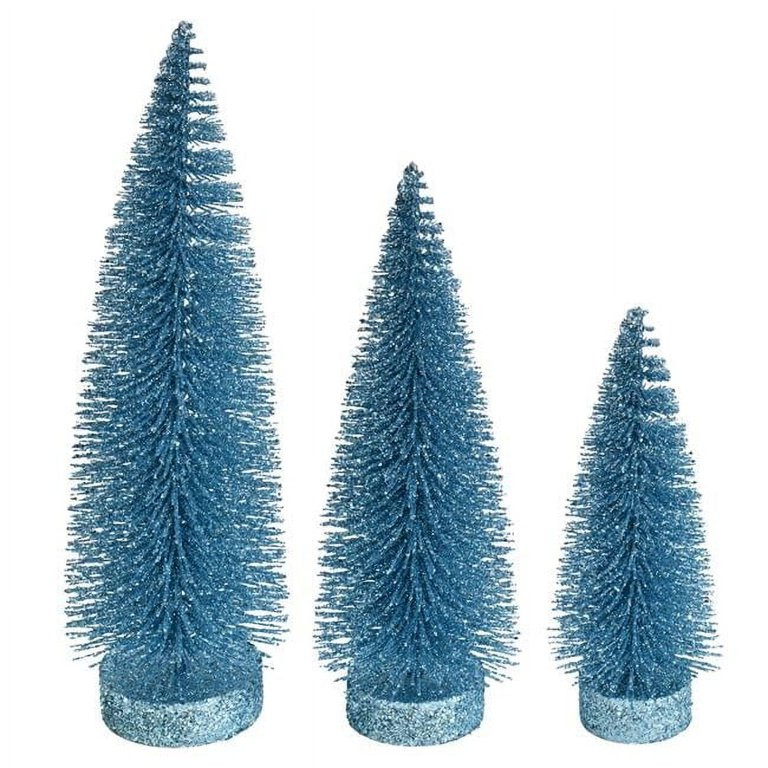 7-9-11 in. Baby Blue Glitt Oval Tree - Set of 3 | Walmart (US)