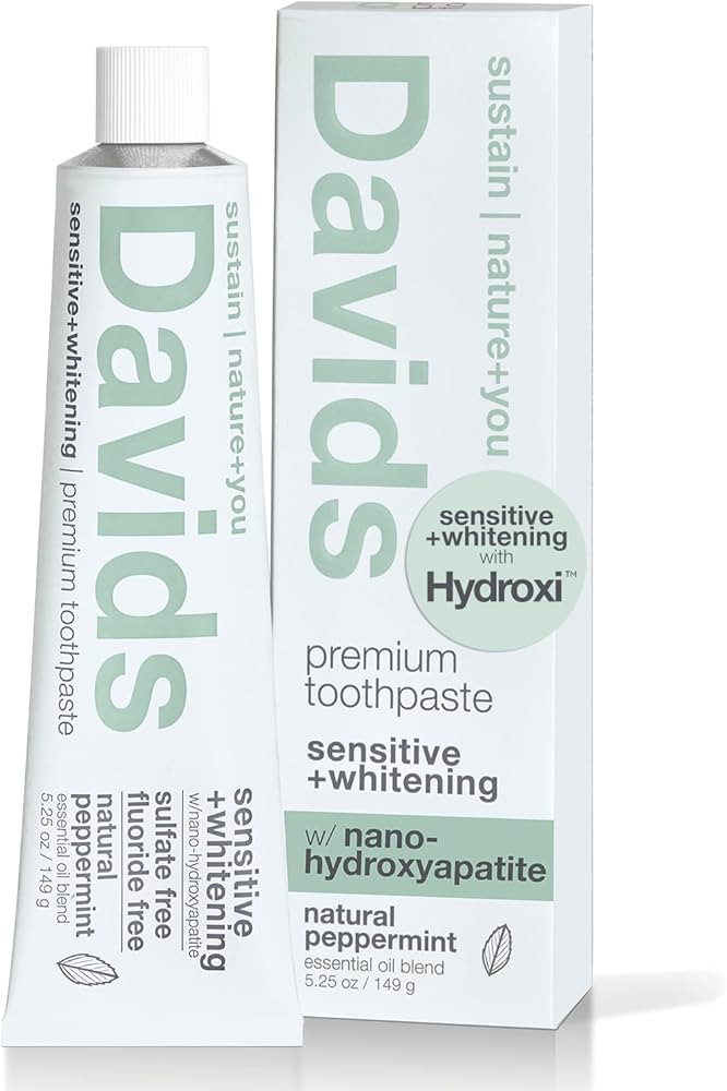 Davids Fluoride Free Nano Hydroxyapatite Toothpaste for Remineralizing Enamel & Sensitive Relief,... | Amazon (US)