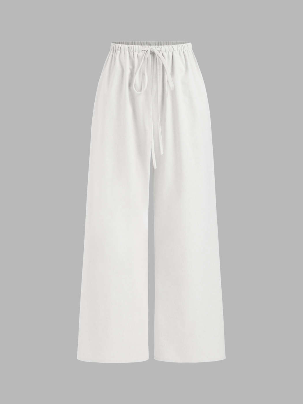 Linen-blend Low Rise Solid Knotted Cropped Wide Leg Trousers | Cider