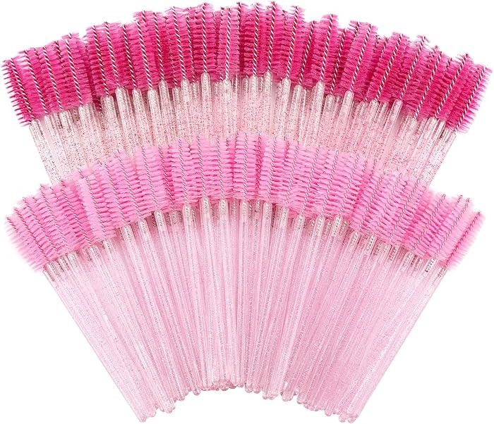 200 Disposable Eyelash Brush Mascara Wands Spoolies for Eye Lashes Extension Eyebrow Purple Pink ... | Amazon (US)
