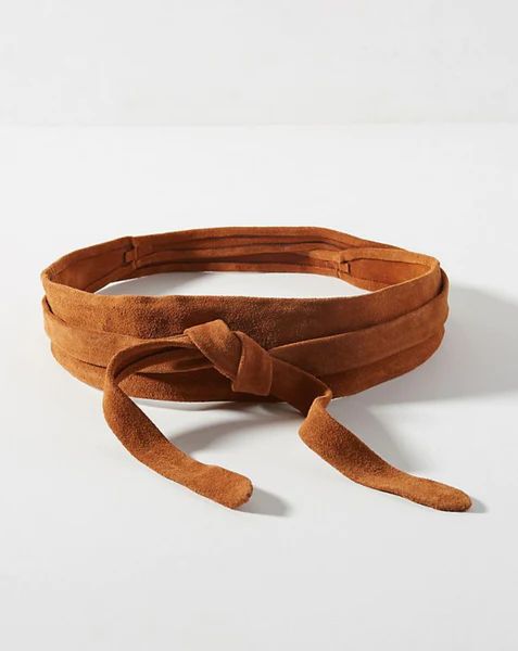 Wrap Suede Leather Belt - Cognac | ADA Collection