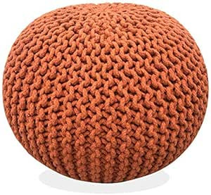 Fernish Decor Hand Knitted Cotton Ottoman Pouf Footrest, Round Pouf Foot Stool, Knit Bean Bag Flo... | Amazon (US)