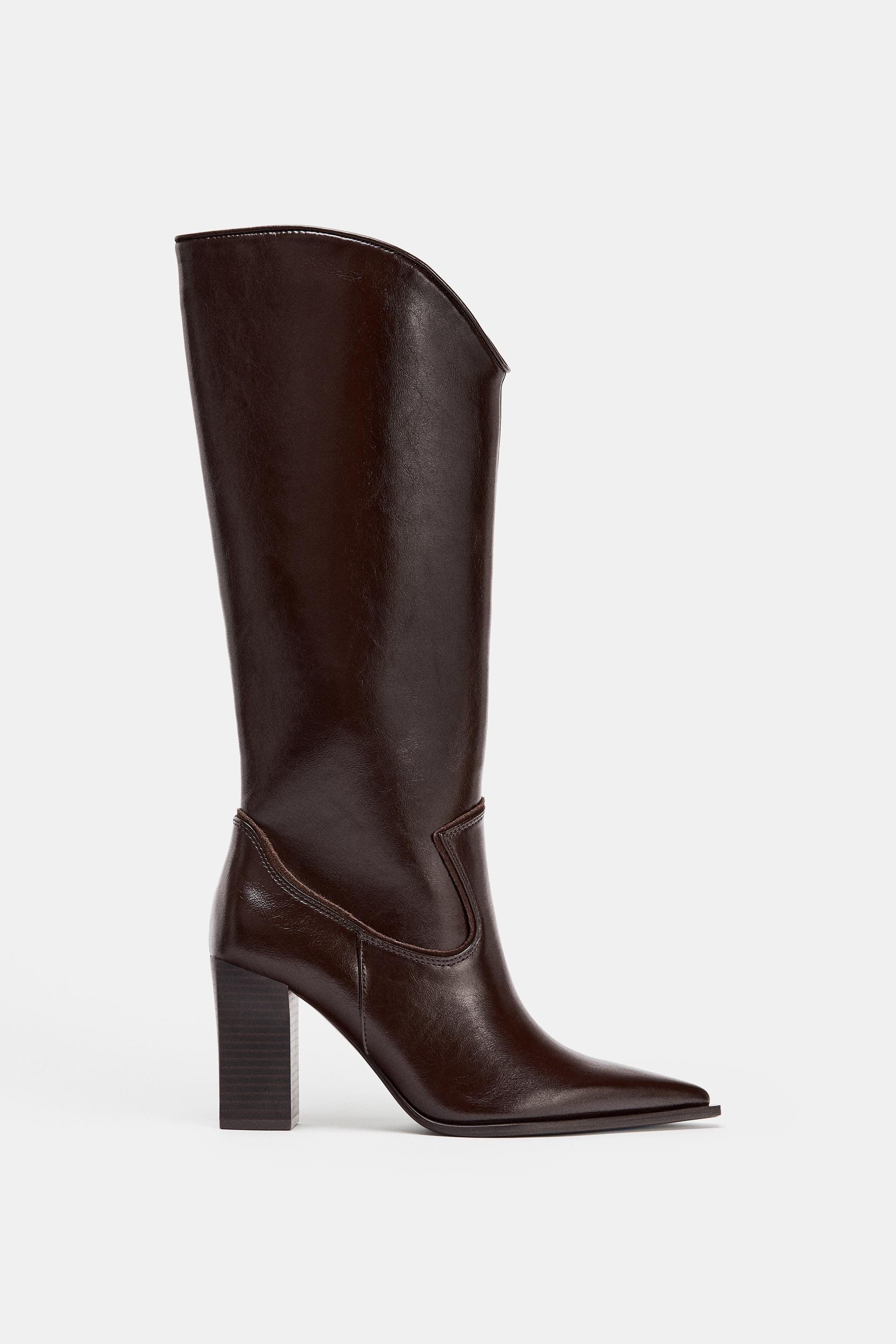 ASYMMETRIC SHAFT COWBOY BOOTS | Zara US
