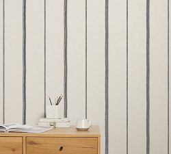 Ticking Striped Wallpaper | Pottery Barn (US)