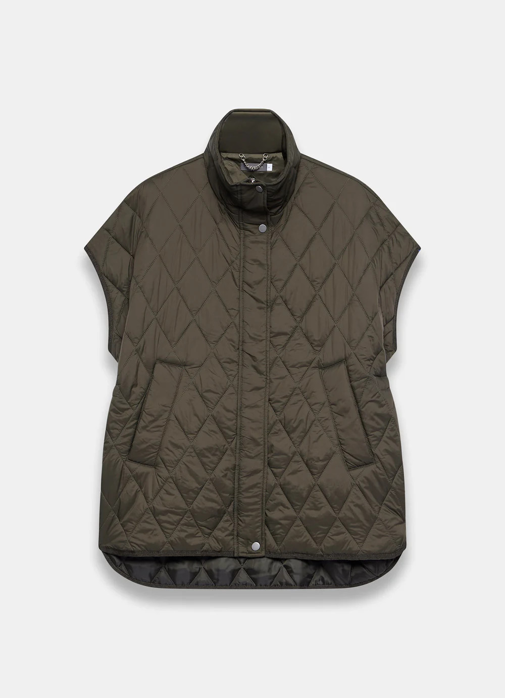 Khaki Quilted Oversized Gilet | Mint Velvet