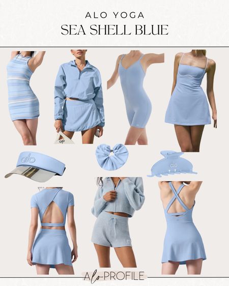 New Alo Yoga color drop 💙 Sea Shell Blue // activewear, athleisure, summer blues, fitness, workout, pilates style, summer tennis pickle ball dresses, new arrivals, summer style, summer outfit, destination outfit 

#LTKStyleTip #LTKFitness #LTKActive