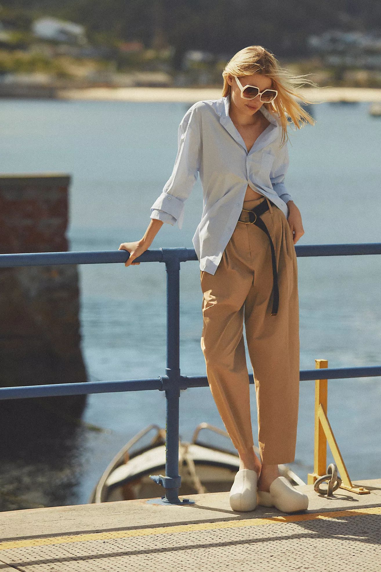 Exquise Barrel-Leg Chino Pants | Anthropologie (US)