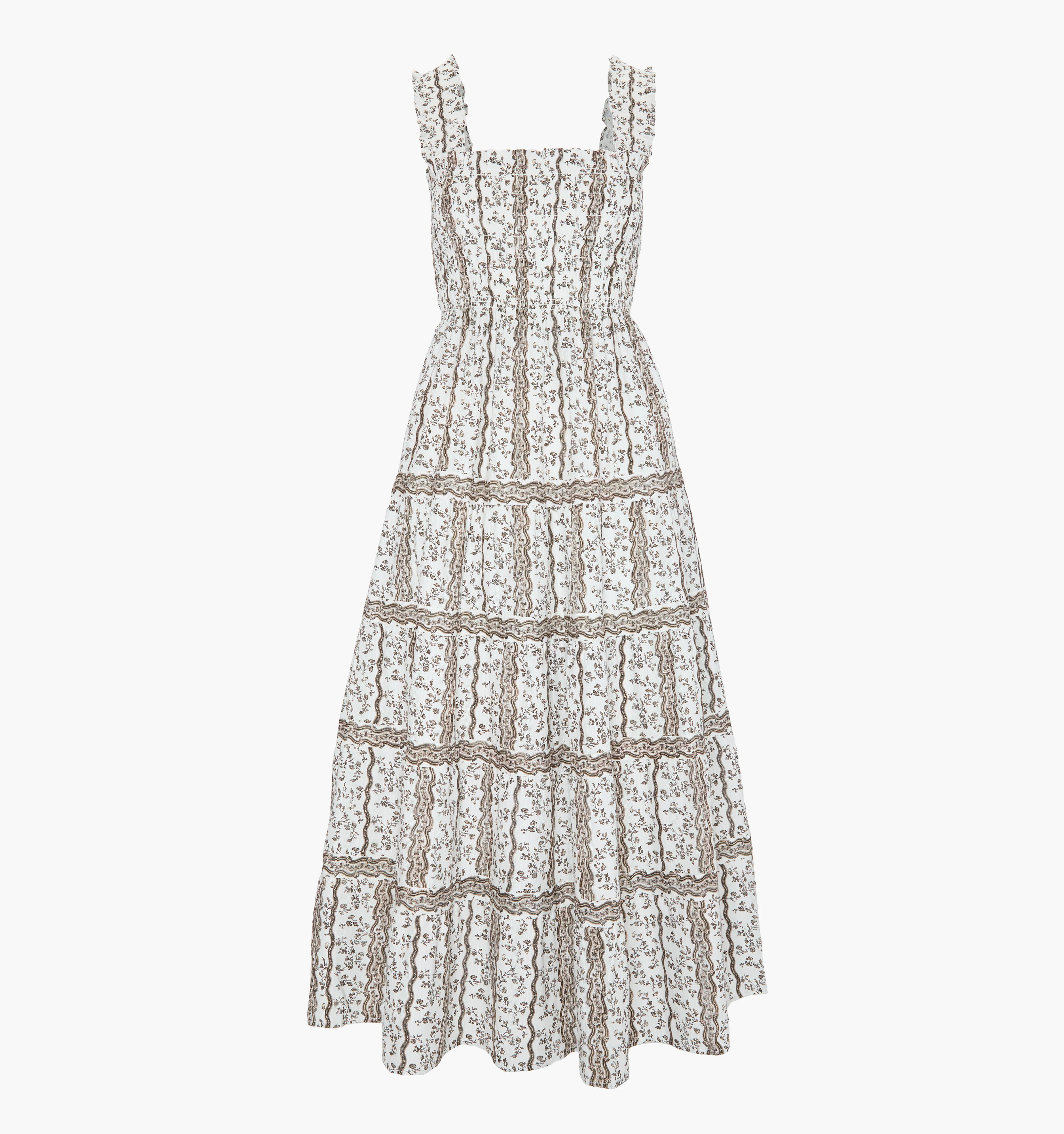 The Kimmy Maxi Nap Dress | Mocha Provence Floral / XXS | 100% Cotton | Hill House Home | Hill House Home US