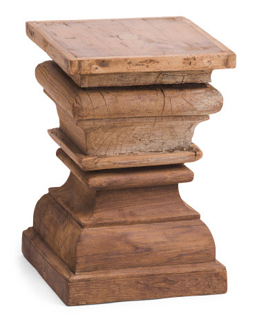 Carved Wood Pillar Stool | TJ Maxx