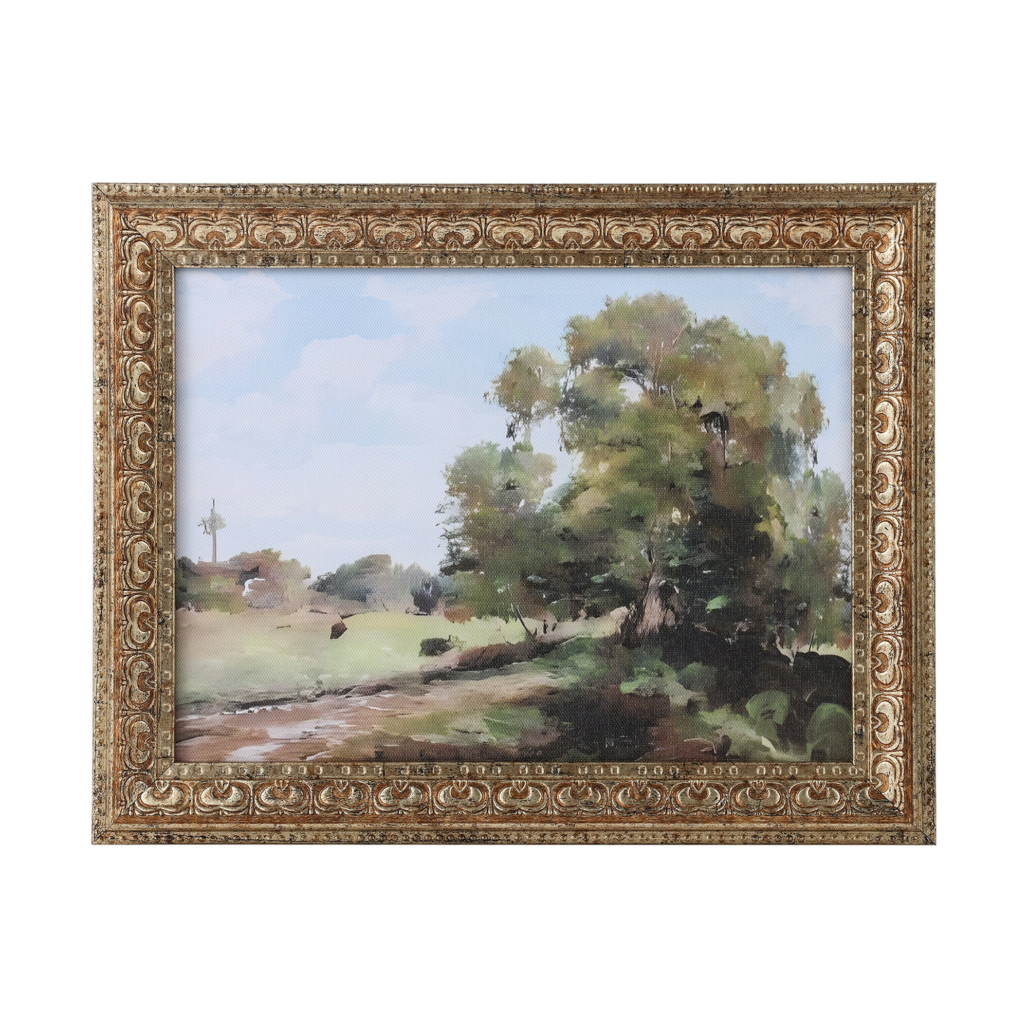 Home Decor Collection Modern Tree Landscape 11"x14" Canvas Print with Gold Frame | Walmart (US)