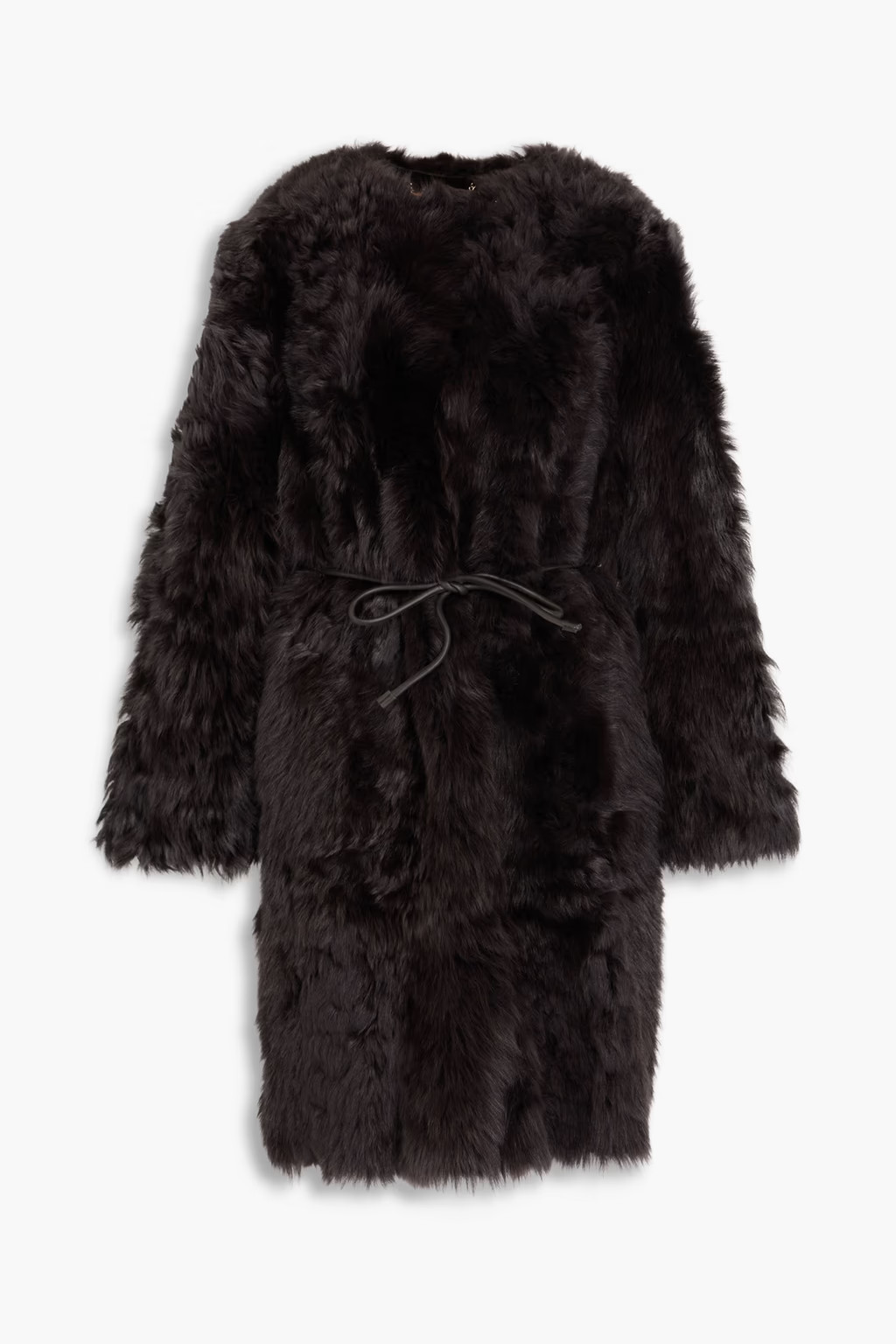 Belted shearling coat | The Outnet (UK and Europe)
