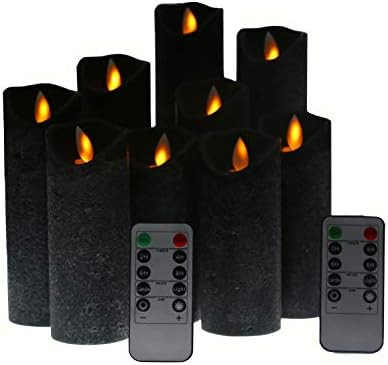Kitch Aroma Black flameless Candles, Black Candles Halloween Battery Operated LED Pillar Candles ... | Amazon (US)