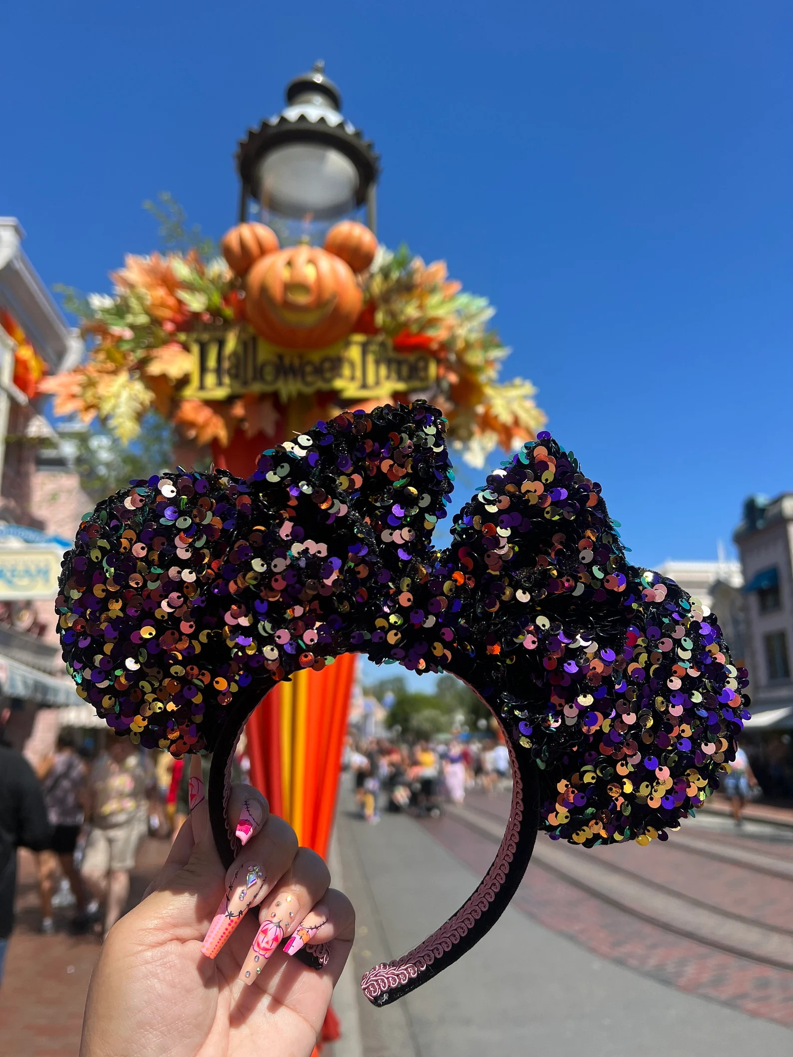 New Design Fully Sewn Black Purple and Orange sequins Ears | Etsy (US)
